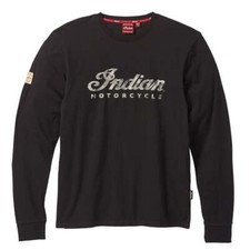 Indian Motorcycle Men's Long Sleeve Script Logo T-Shirt, Black - 2861891