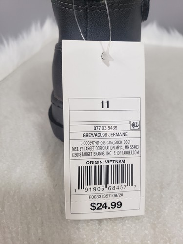 NEW Toddler Boys' Jermaine Faux leather ankle Boots - Cat & Jack Gray Kids Fall - Picture 5 of 6
