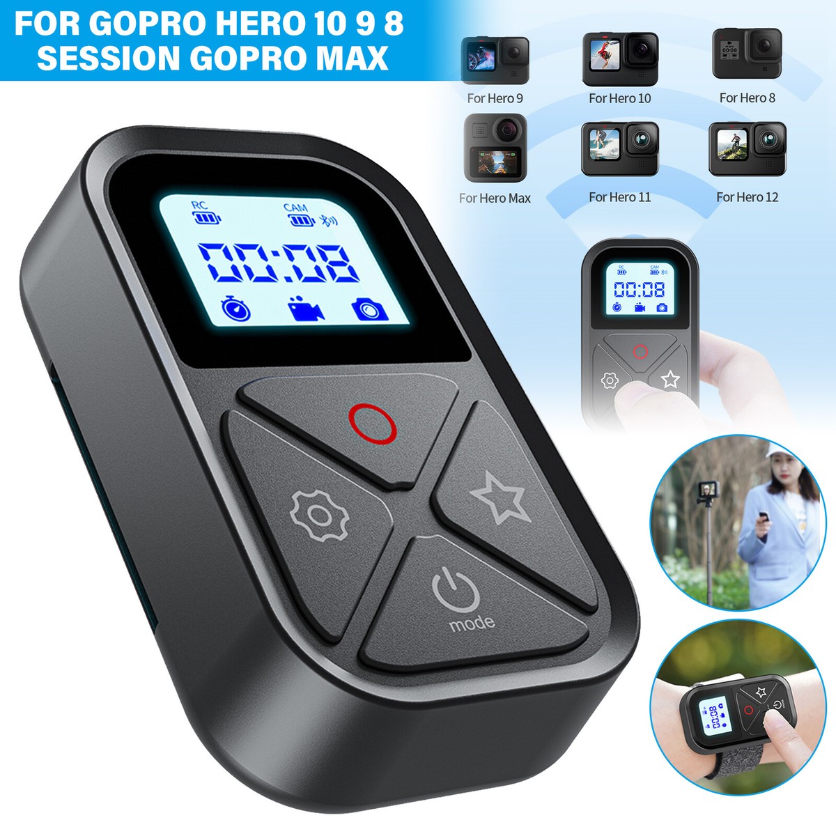 Smart Wireless Remote Control Camera Controller for GoPro 13/12/11