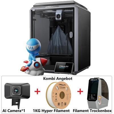 Creality K1 FDM 3D-Drucker mit AI Camera & Filament Trockenbox & 1KG Hyper PLA