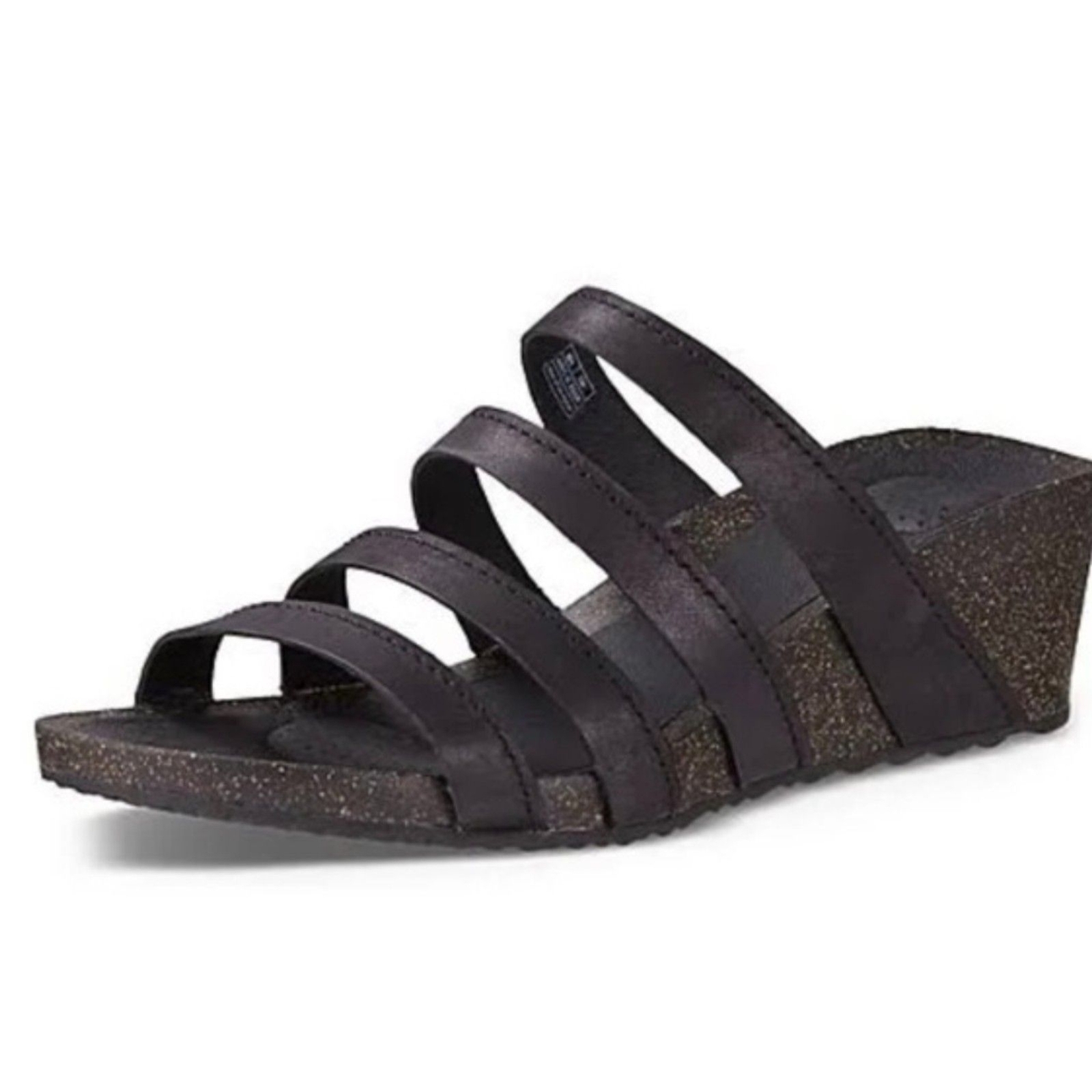 Teva shoes Ysidro slide wedges sandals strappy black comfort women's 6
