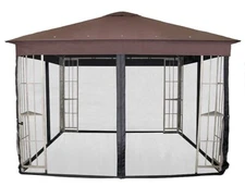 Netting Mosquito Screen for 10x10 Gazebo -Insect Protection Garden Treasures Blk