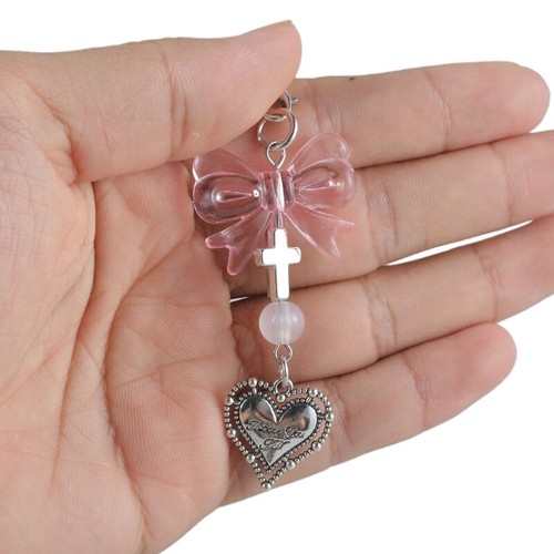 Sweet Cool Bowknot Heart Cross Hanging Pendant Phone Strap Cute Bag Decoration - 第 11/16 張圖片