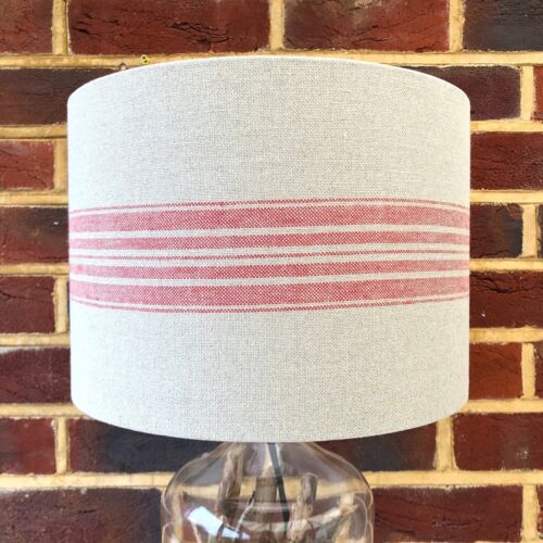 Lampshade Woven Red stripe on Woven French Linen Ceiling Table Floor Lamp Shade - Picture 3 of 99