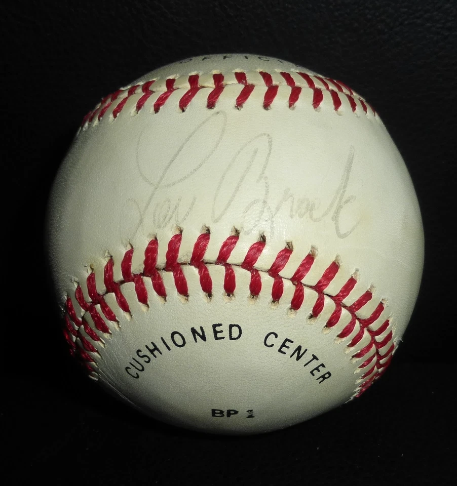 Lou Brock Signed Vintage Baseball PSA/DNA COA Autograph Cardinals Hall of Fame 1 - Image 2 of 4