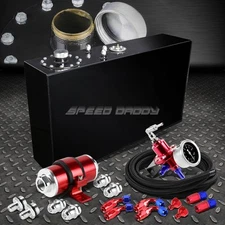 17 GALLON TOP-FEED COAT FUEL CELL GAS TANK+PRESSURE REGULATOR+INLINE FILTER RED