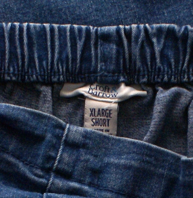 Croft Barrow Jeans Womens XL Blue Denim Elastic Waist Stretch Pull On Pants - Image 3 of 3