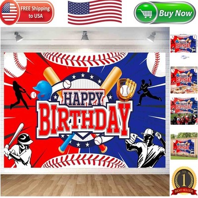 Lightweight Baseball Birthday Decoration Backdrop 70.8 x 47.2 - Foldable Design