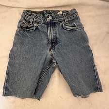 Levi's 550 Denim Shorts Boys 9 Excellent Vintage Relaxed Fit Slim Cut Off Retro