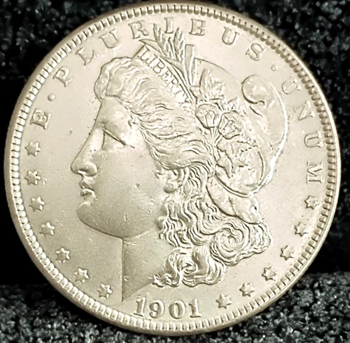 1901 P Morgan Dollar MS++Great Eye Appeal Excellent Strike. 100% Original White