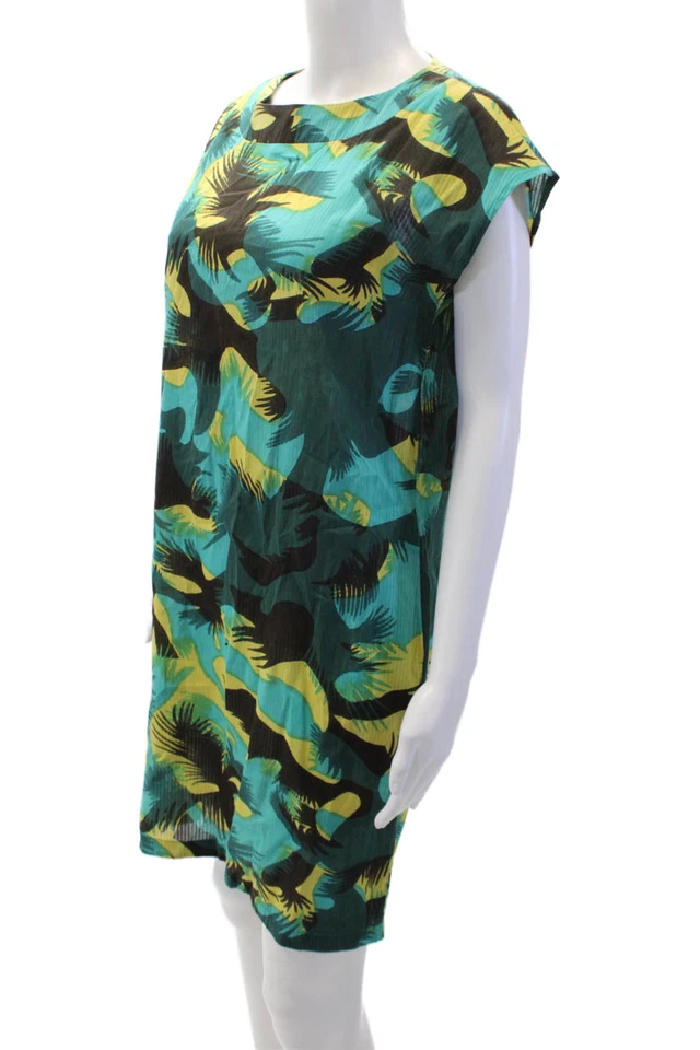 Женское мини-платье Roberta Freymann с круглым вырезом без рукавов абстрактный принт размер S - Изображение 2 из 4