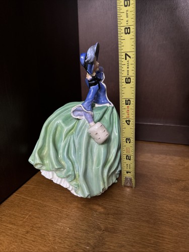 Abito verde e blu porcellana Royal Doulton brezze autunnali HN 1913 - Foto 6 di 8