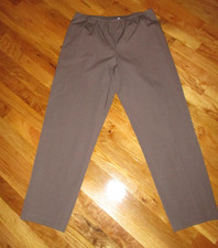 Ladies Eileen Fisher Taupe Elastic Waist Pull On Cropped Pants Size M