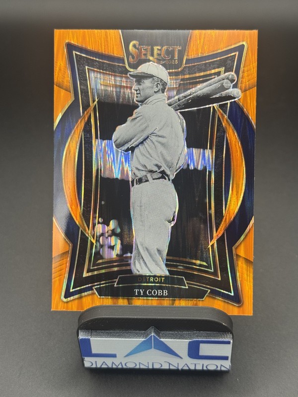 2025 Panini Select - Concourse Ty Cobb #32 Orange Flash Prizm