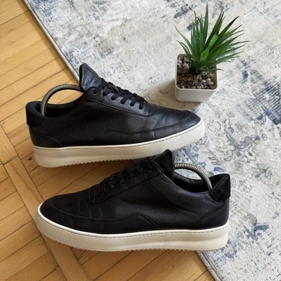 Filling Pieces Low Top Black Leather Sneakers Men’s Size EU 41 - Image 1 of 4