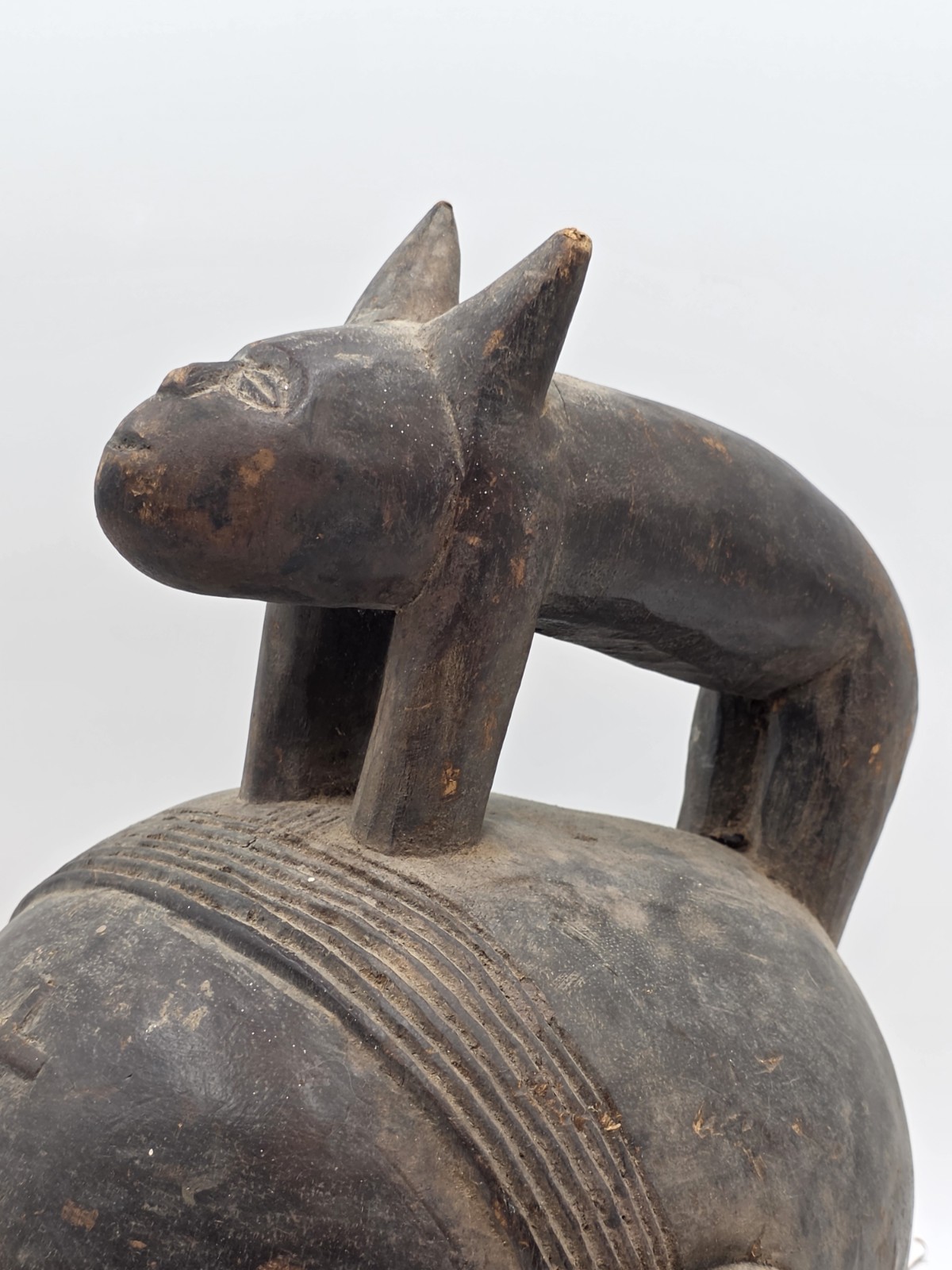 Authentic African Suku Tribal Helmet Mask Animal Totem – Congo Handcarved Wood