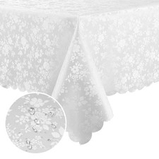 Rectangle Table Cloth, Waterproof Heavy Duty Vinyl Tablecloths, Wipeable Wash...
