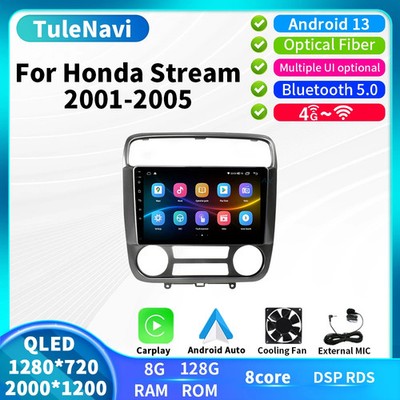For Honda Stream 2001-2005 Android Auto CarPlay Car Stereo Radio GPS Multimedia