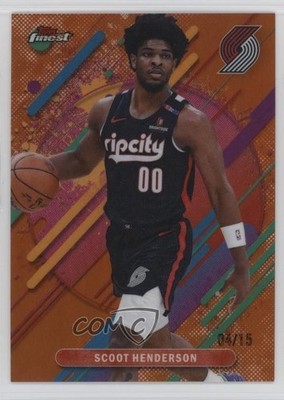 2025-26 Topps Finest Rare Orange Refractor 4/15 Scoot Henderson #269 11ng
