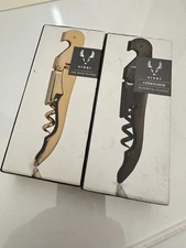 (2) VISKI Gold & Gunmetal Plated Waiters Corkscrews Wine Key Openers