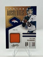 Peyton Manning Player Worn /75 - 2021 Panini Absolute Canton Absolutes Gold HOF