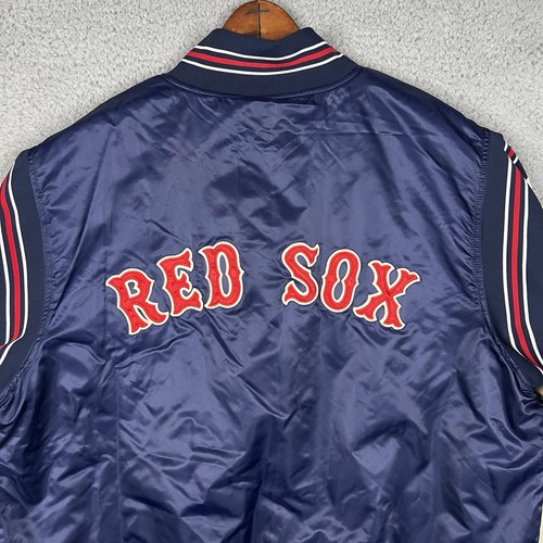 Starter Boston Red Sox Black Label Snap Button Satin Jacket Baseball Mens Large - Picture 10 of 19