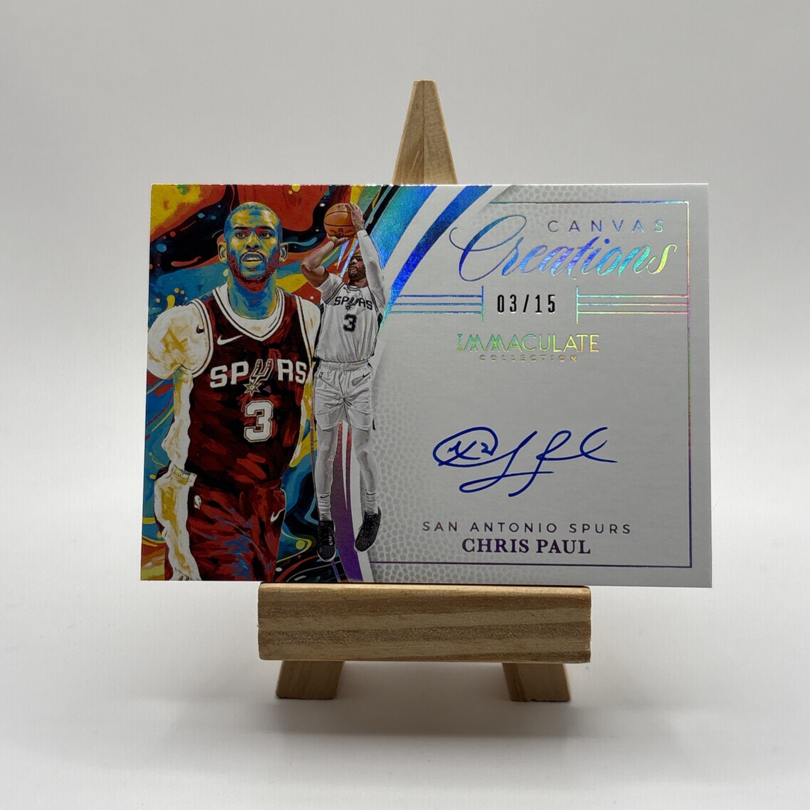 2024-25 Panini Immaculate Chris Paul Canvas Creations Card Auto 03/15 JERSEY # 