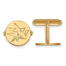 14k Yellow Gold NHL San Jose Sharks Cuff Links