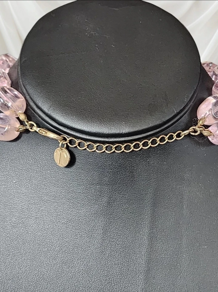 COLLAR CRISTAL DOBLE HEBRA ROSA TALBOTS Foto 4 de 4