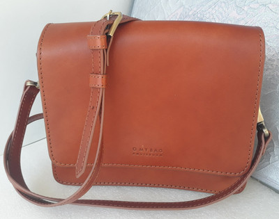 O MY BAG ~ Amsterdam ~ Crossbody Small Bag Purse Brown Leather ~ Magnetic ~ New