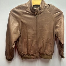Golden Bear San Francisco Mens Leather Bomber Jacket Brown Thinsulate Lined L