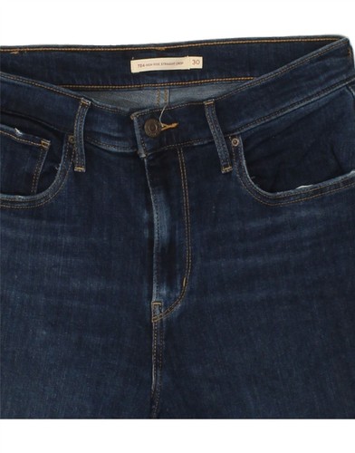 LEVI'S Womens 724 High Waist Denim Shorts W30 Medium Navy Blue Cotton CK19 - Picture 3 of 3
