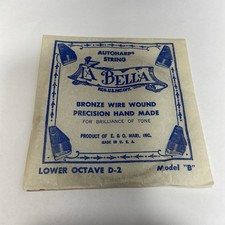Vintage Single La Bella AutoHarp String - Lower Octave D-2 New Old Stock