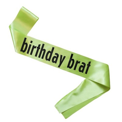 Decorit Birthday Brat Sash, Themed, 365 Party Girl Green 