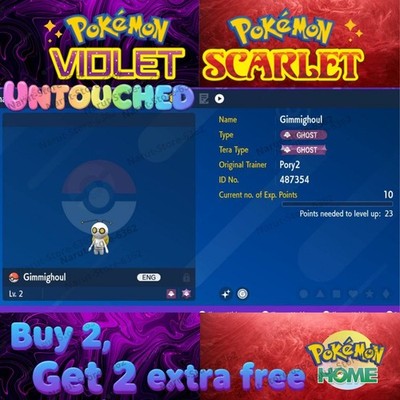 Roaming Gimmighoul Shiny  Event Untouched for  Pokémon Scarlet & Violet 