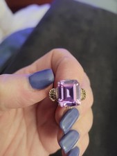 Amethyst Set In Sterling 925 Cocktail Ring Purple