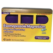 GoodSense Esomeprazole Magnesium 20mg, 42 Capsules - Acid Reducer for Heartburn