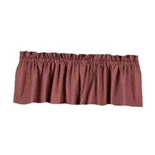 Home Collection by Raghu Newbury Gingham Barn Red Valance, 72 by Barn Red, Oat