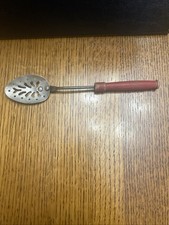 Vintage Children  s Toy Serving Spoon. metal with wooden handle