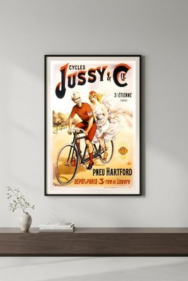 Vintage 1920s Cycles Jussy & Cie Bicycle Poster - 24x36 Print  