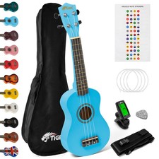 Image of Tiger Soprano Ukulele Beginners Pack - Tuner, Strap, Gig Bag, Pick, Strings