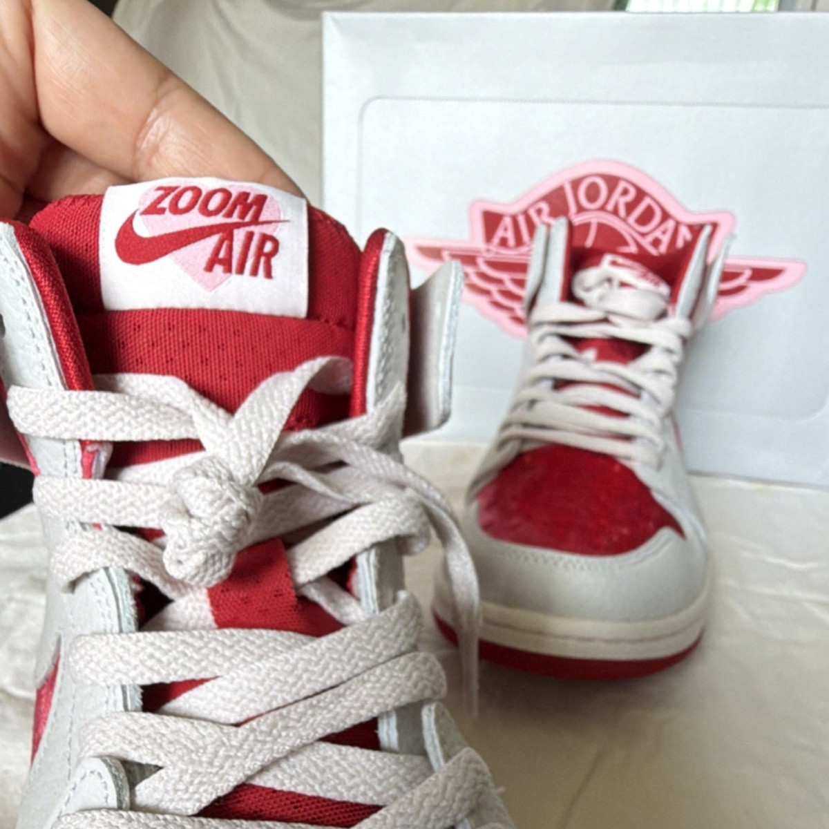 Nike Air Jordan 1 Zoom Air Red White High Top Basketball Sneakers