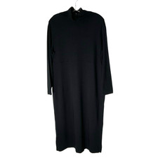 Women with Control Finespun Jersey Midi Dress A623040 Black Petite Medium NEW