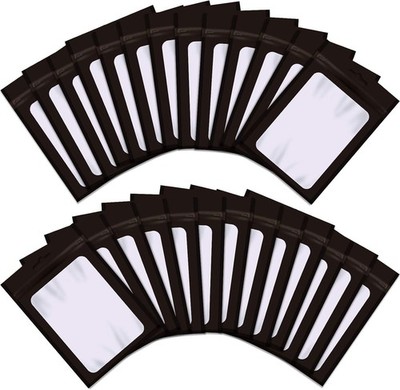 150 Aluminiumfolie Zip Beutel 7.5x12cm für Essenslager & Party, Schwarz