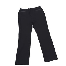 CHARTER CLUB - Black Trouser Ponte Straight Leg Pants 12 with trim
