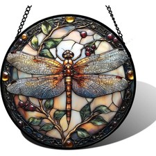 Stained Glass Window Hanging Dragonfly Suncatcher Home Decor Gift