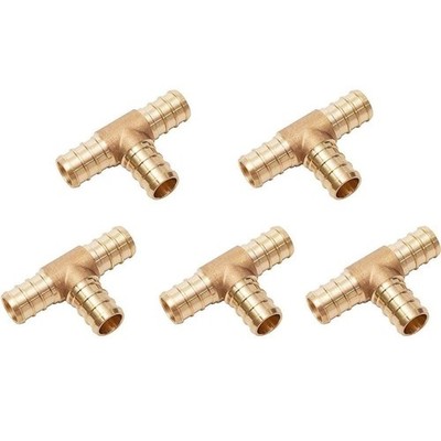 VENTRAL 1/2 x 1/2 x 1/2 Inch PEX Barbed Tee Connector Fitting Crimp Brass for...