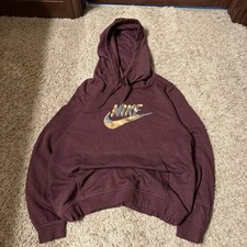 Women s Nike Fleece Funnel-Neck Hoodie Sweatshirt BQ8849-652 Sz L Free Ship