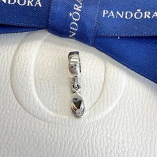 Authentic Pandora Silver Lavender Purple CZ Flip Flop Shoe Dangle Charm #790428