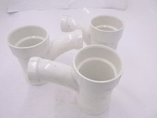 3 Pack Charlotte Pipe 4" Hub T x 4" D Hub PVC Long Turn Wye Sch 40 PVC005021600